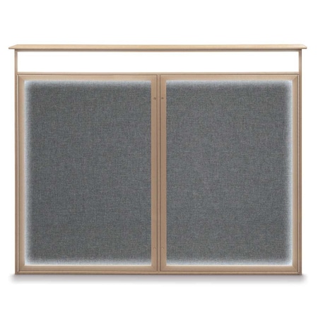 United Visual Products Single Door Enclosed Indoor Letterboard UV1124SD3036-BLACK-BARBLU